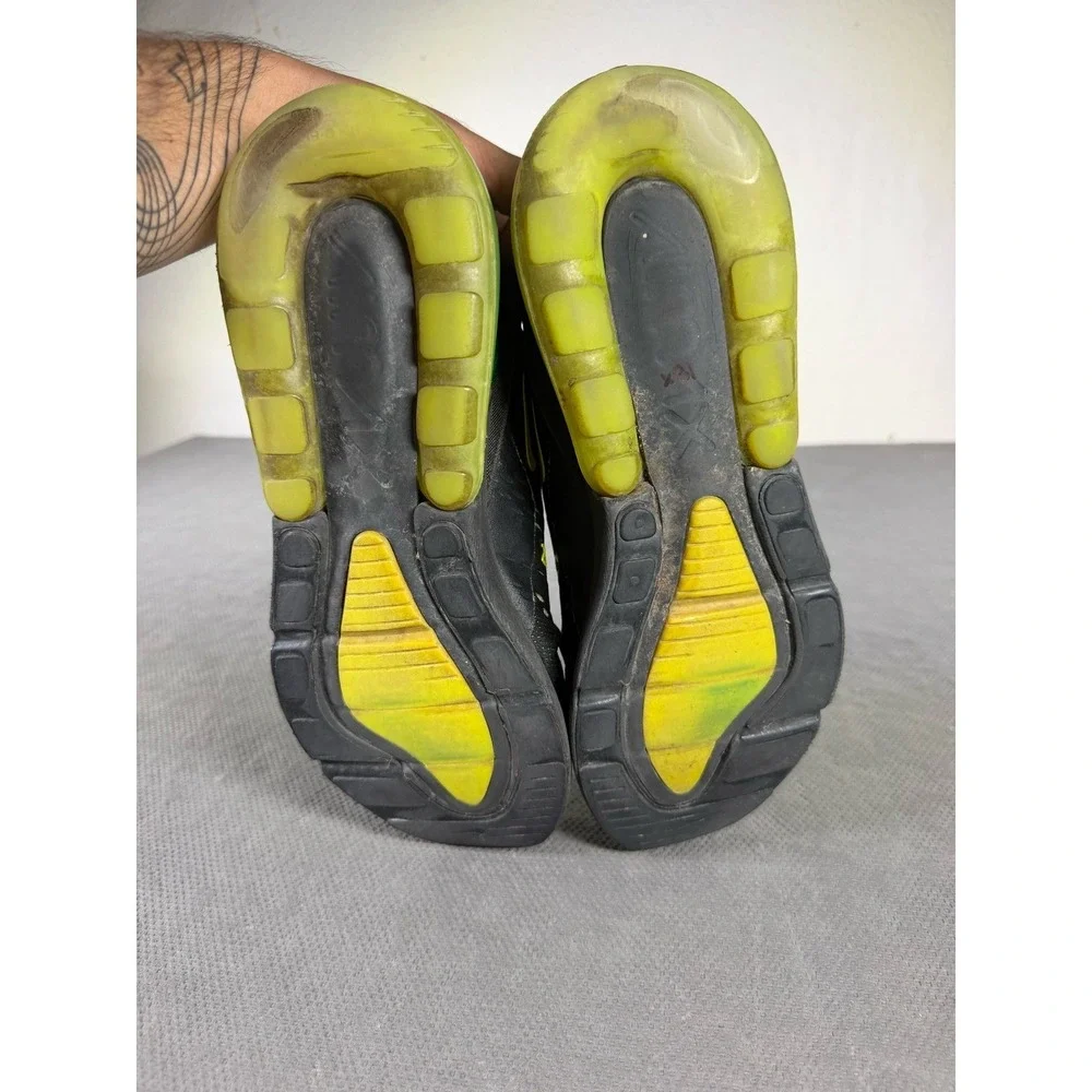 Nike Air Max 270 Black Volt Green Mens Running Shoes AH8050-017 Size 9
